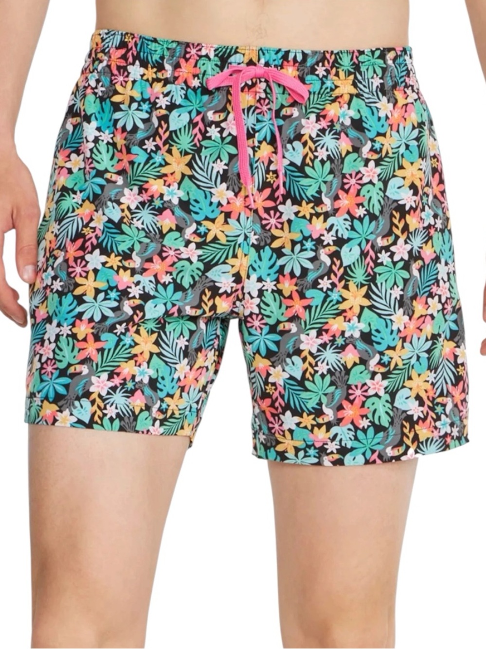 CHUBBIES BLOOMERANG TOUCAN SWIM TRUNKS Tropical Drawstring Black 2X LARGE